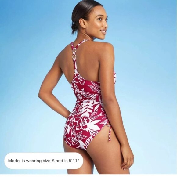 Kona Sol Side-Cinch Tropical Modern One Piece Small - Picture 2 of 9